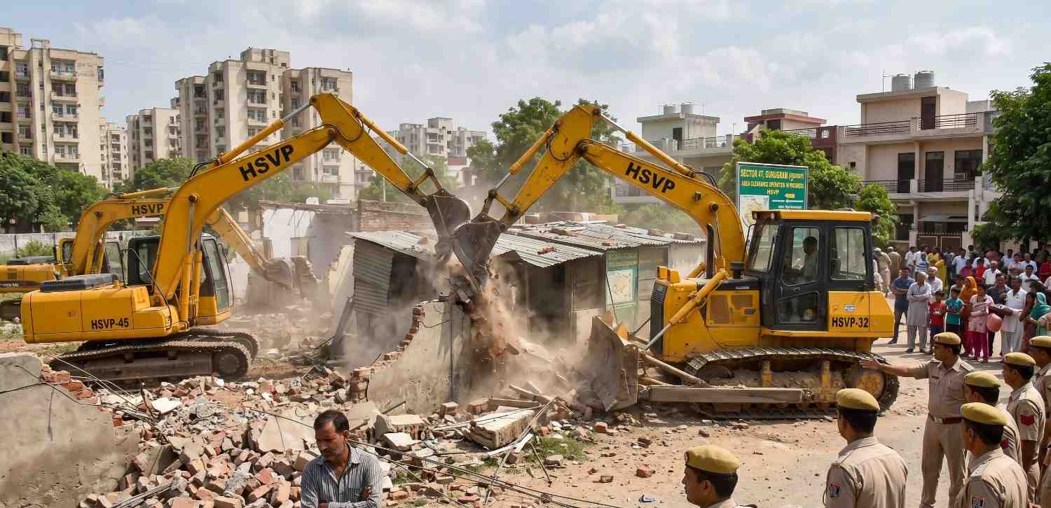 Gurugram News: HSVP bulldozers used again in Sector 47