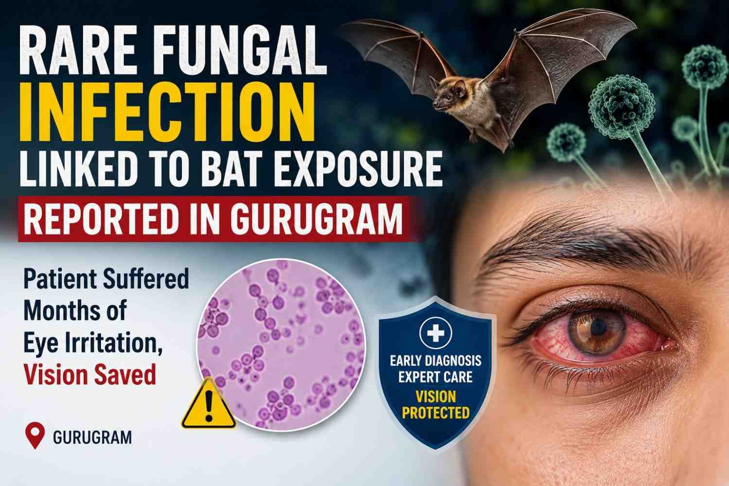 Rare Fungal Infection Linked to Bat Exposure Reported in Gurugram: Patient Suffered Months of Eye Irritation, Vision Saved