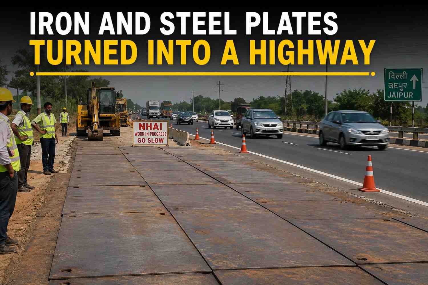 Iron and Steel Plates Turned Into a Highway
