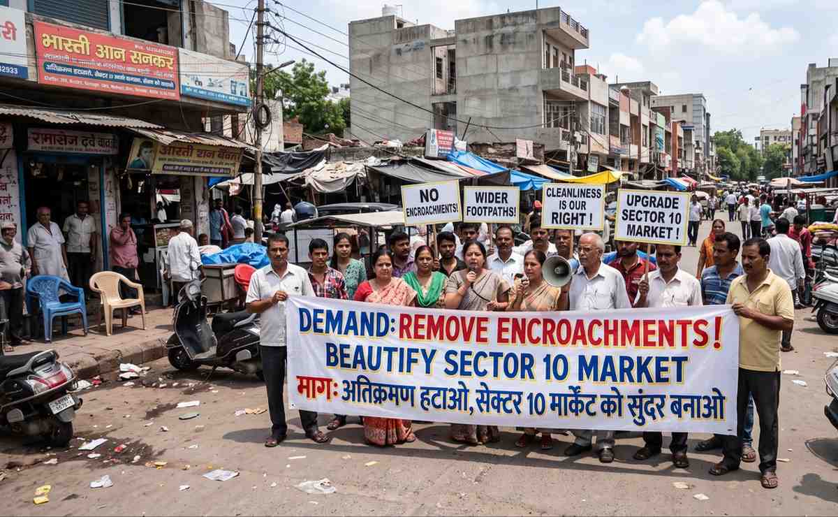 Demand to Remove Encroachments and Beautify Sector 10 Market
