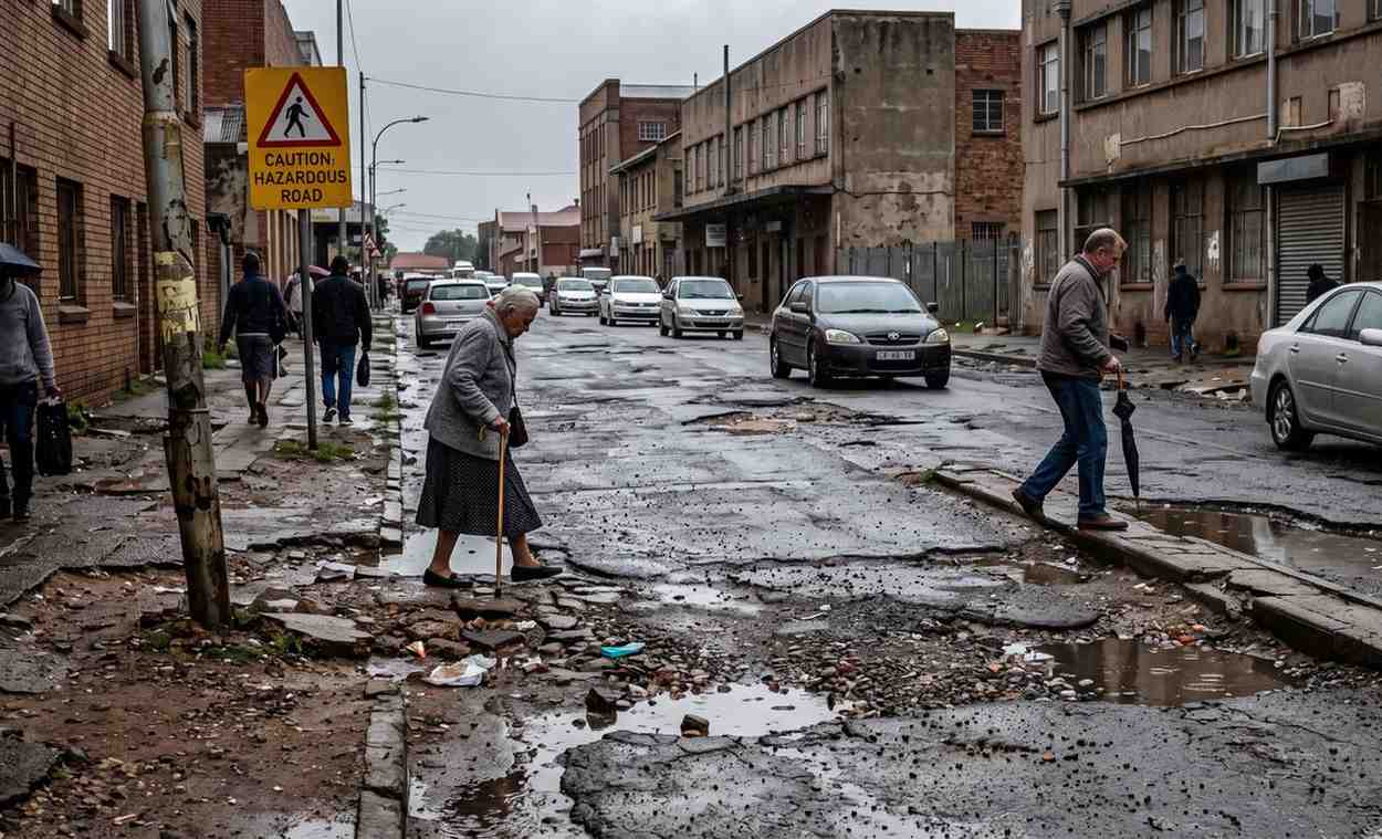 Crumbling Roads and Missing Footpaths Turn City Streets into Pedestrian Hazards