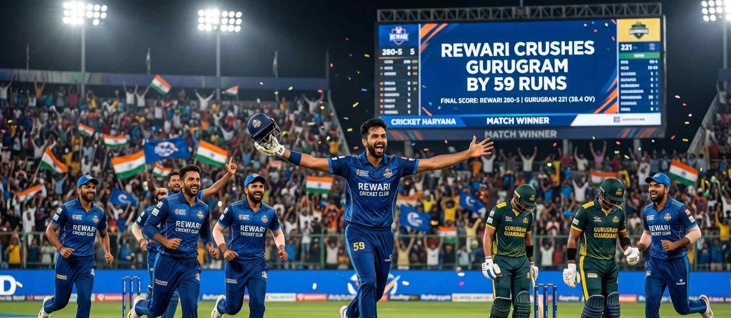 Rewari Crushes Gurugram by 59 Runs